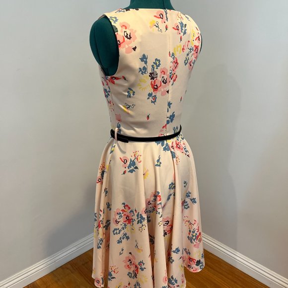 Grace Karin Small Floral Pink Fit & Flare Dress - Picture 3 of 5